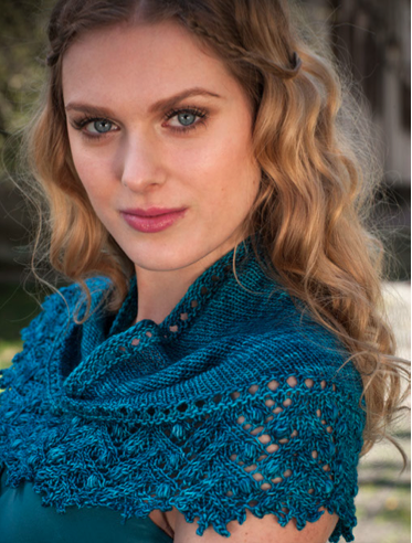 Siren Shawl knitting pattern by Cassie Castillo.  From the book Once Upon A Knit.