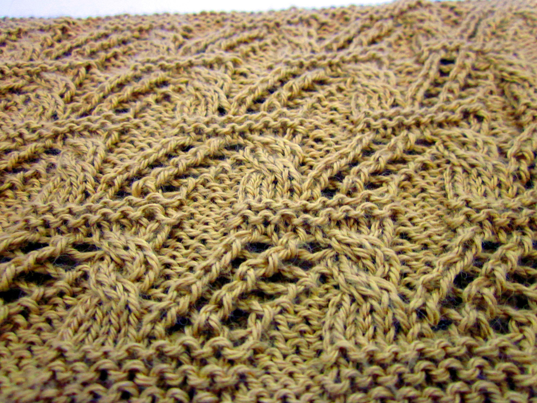 Josleyn Cowl knitting pattern by Cassie Castillo.  Cables and lace stitch pattern.