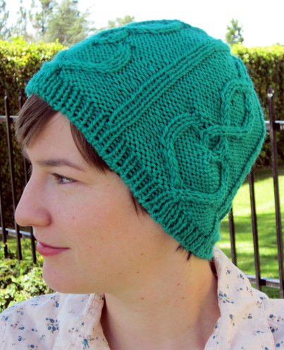 Valentine Cables Hat knitting pattern by Cassie Castillo